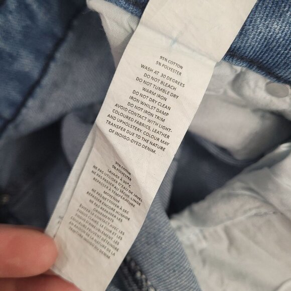 Pretty little thing womens UK 10 US 6 blue paper bag belted waist raw hem jeans - Picture 4 of 8